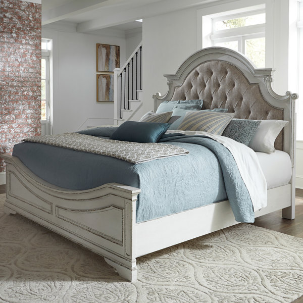 Colchester Upholstered Standard Bed Laurel Foundry Modern Farmhouse Color Off White Size Queen